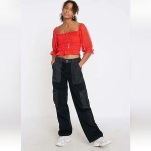 Urban Outfitters BDG Skate Cargo Carpenter Elastic Waist Denim Jeans Women's 29